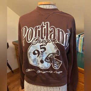 Divided H&M Brown Women’s Pullover Sweatshirt With Logo Size XS